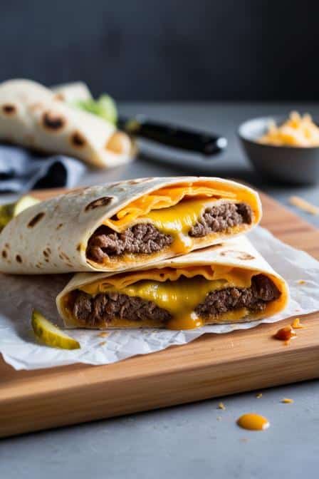 Grilled Cheeseburger Wraps