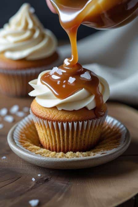 Salted Caramel Cream Cheese Cupcakes