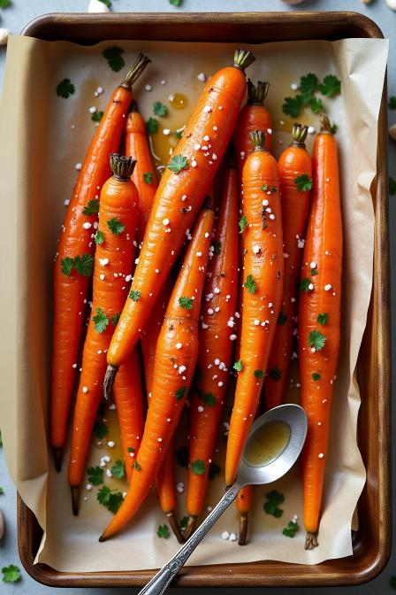 Honey Garlic Butter Roasted Carrots