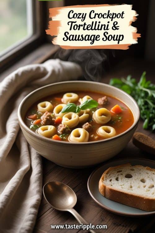 Cozy Crockpot Tortellini & Sausage Soup Recipe
