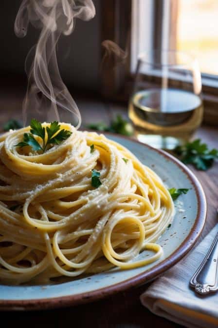 Creamy garlic parmesan pasta