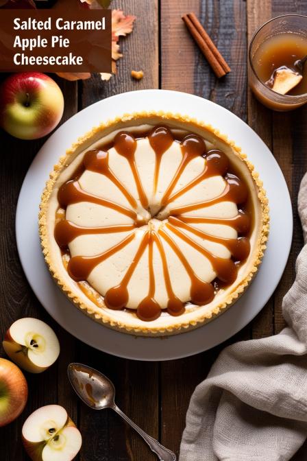 Salted Caramel Apple Pie Cheesecake