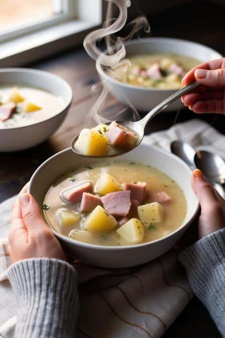 Easy Slow Cooker Ham and Potato Soup