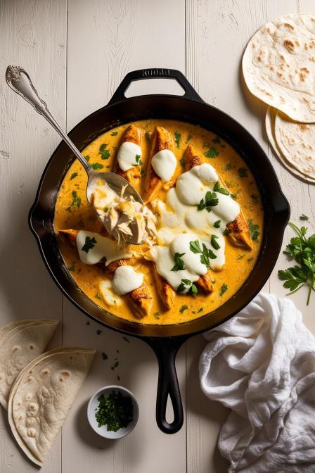 Creamy Cheesy Garlic Chicken Wraps