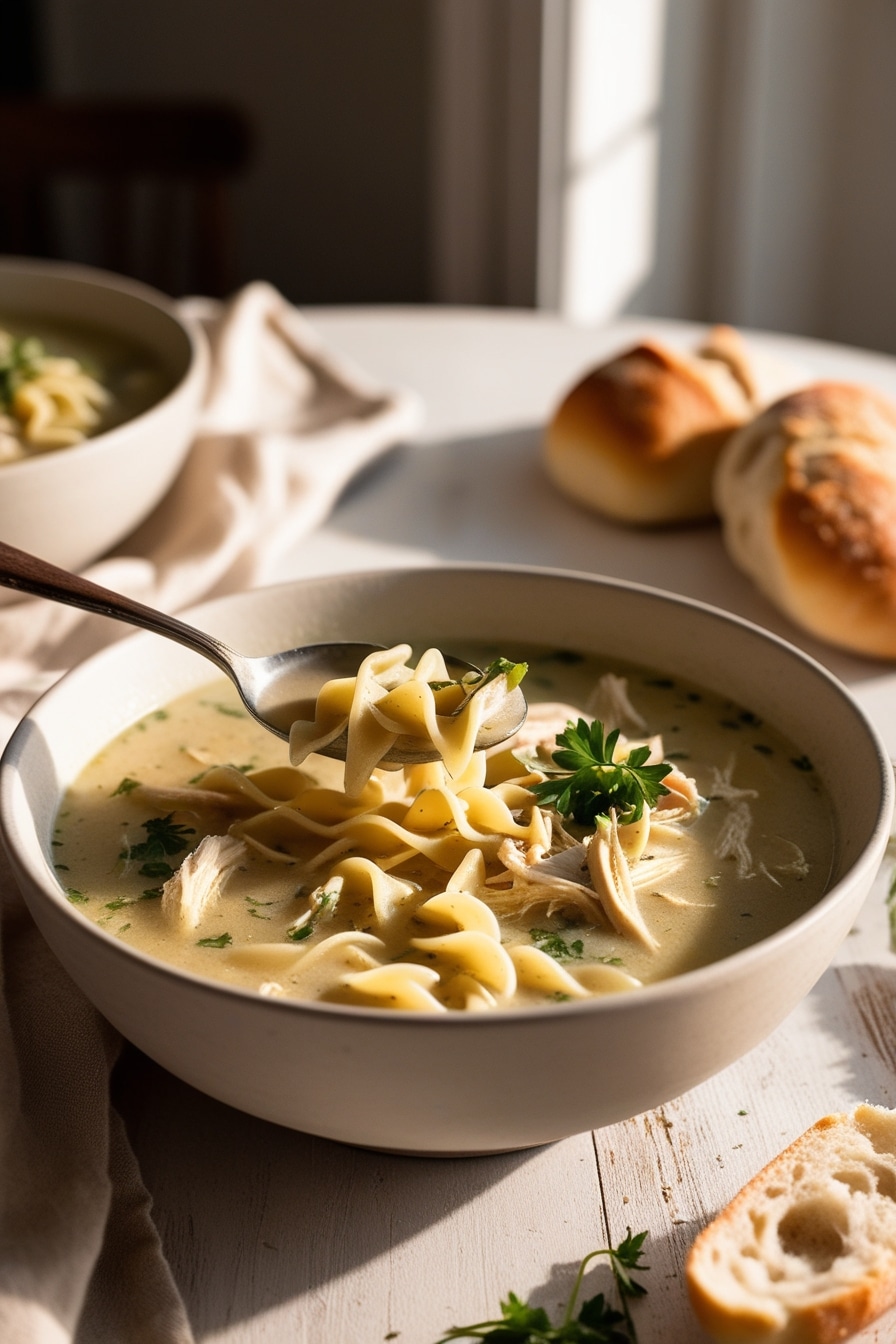 Homemade Crockpot Chicken Noodle Soup