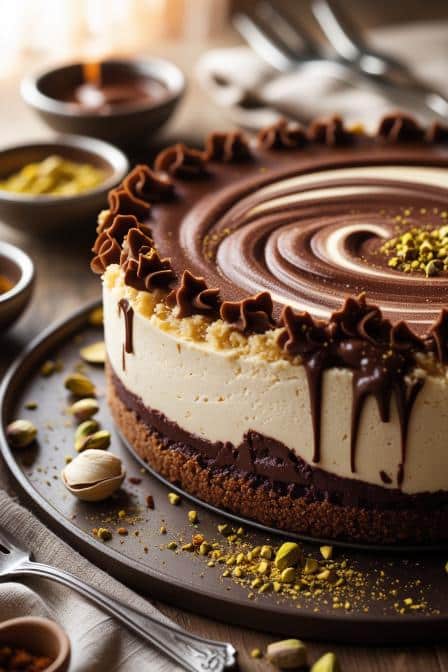 Dubai Chocolate Cheesecake