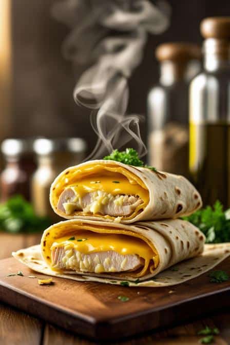 Cheesy Garlic Chicken Wrap
