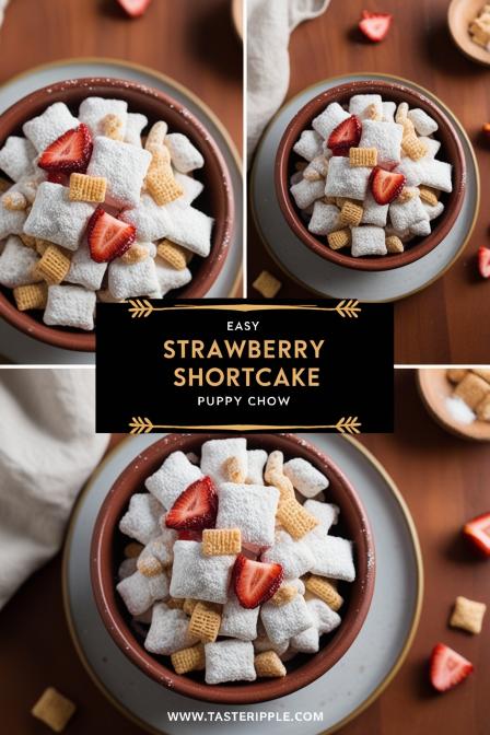Easy Strawberry Shortcake Puppy Chow