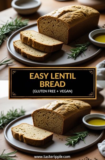 Easy Lentil Bread (Gluten Free + Vegan)