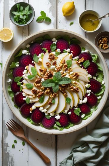 Refreshing Beet & Pear Salad with Mint