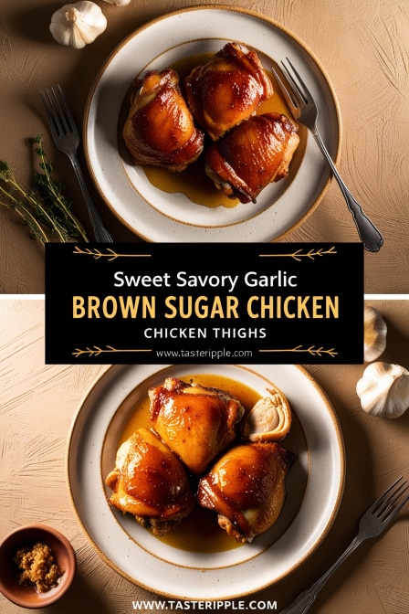 Sweet Savory Garlic Brown Sugar Chicken Thighs