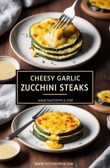 Cheesy Garlic Zucchini Steaks