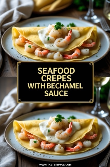 Seafood Crepes with Bechamel Sauce