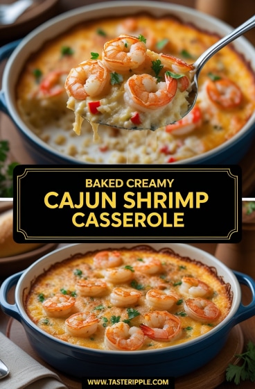 Baked Creamy Cajun Shrimp Casserole