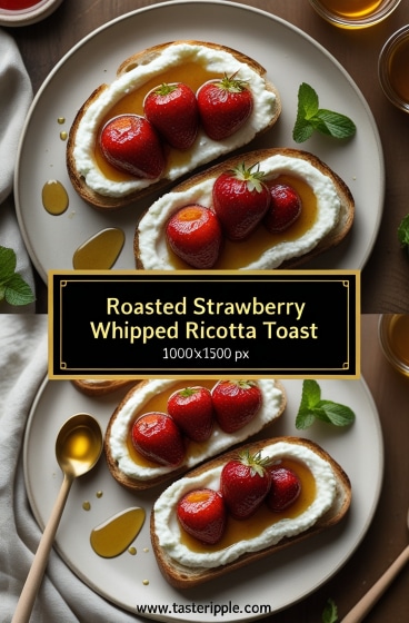 Roasted Strawberry Whipped Ricotta Toast