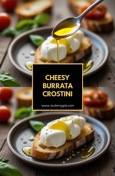 Cheesy Burrata Crostini with Prosciutto and Peaches