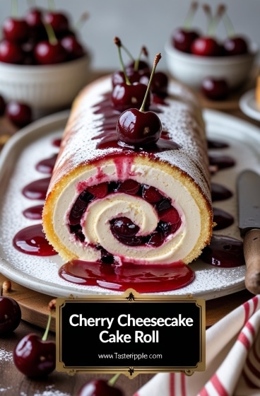 Cherry Cheesecake Cake Roll