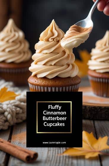 Fluffy Cinnamon Butterbeer Cupcakes
