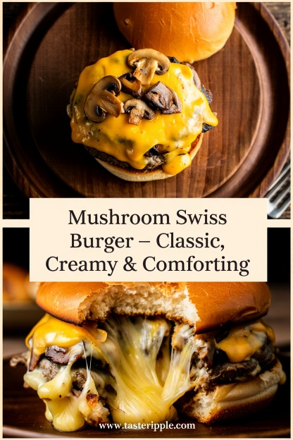 Mushroom Swiss Burger – Classic, Creamy & Comforting
