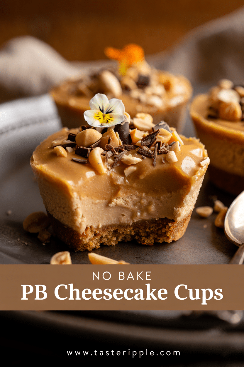No Bake Peanut Butter Cottage Cheese Cheesecake Cups