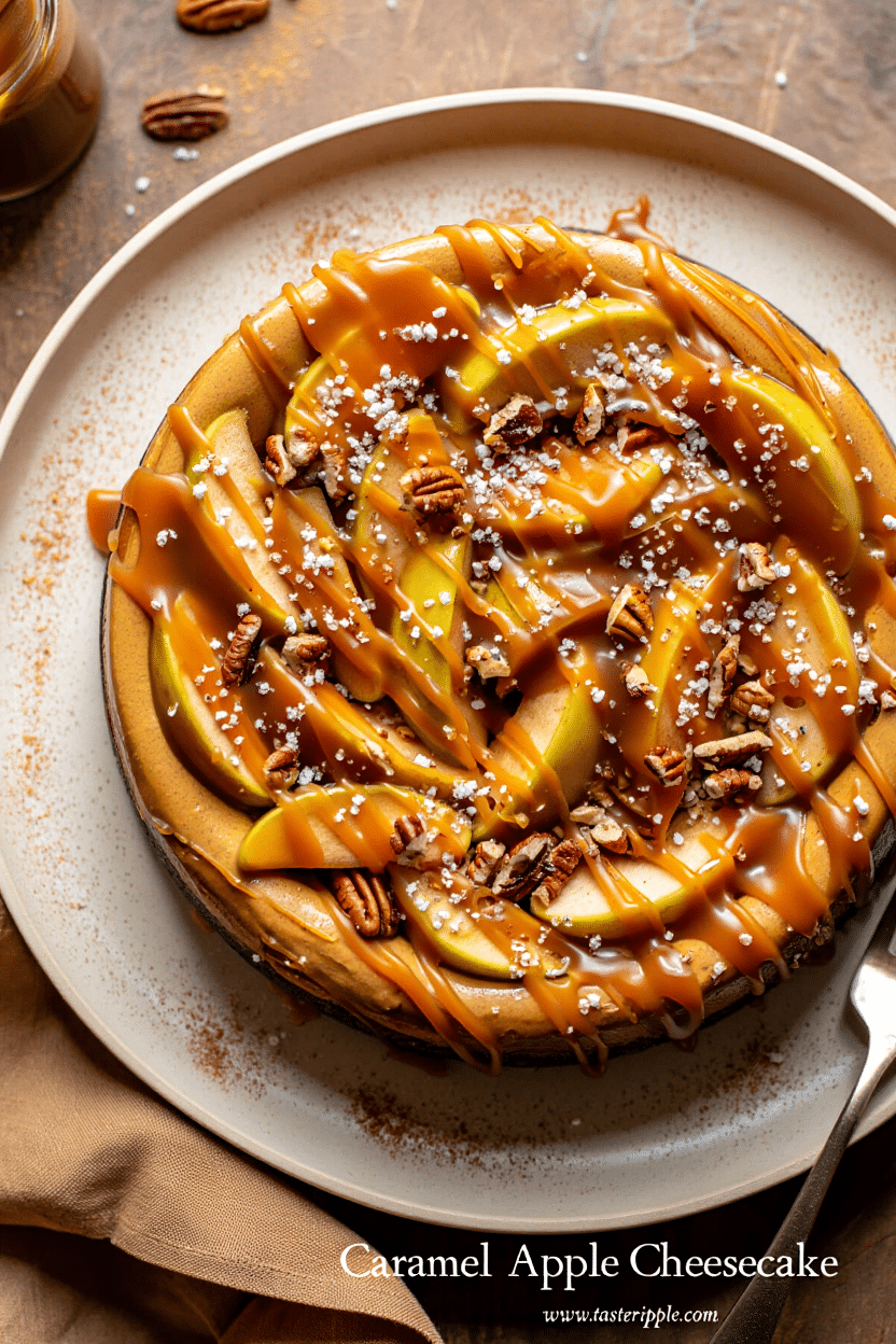 Salted Caramel Apple Pie Cheesecake