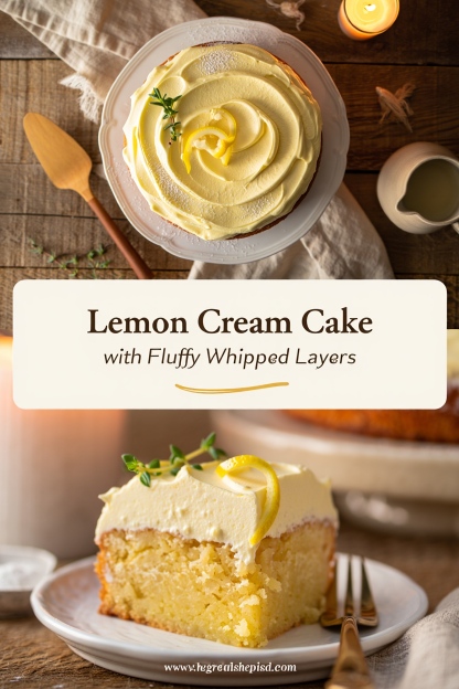 Lemon Cream Cake with Fluffy Whipped Layers