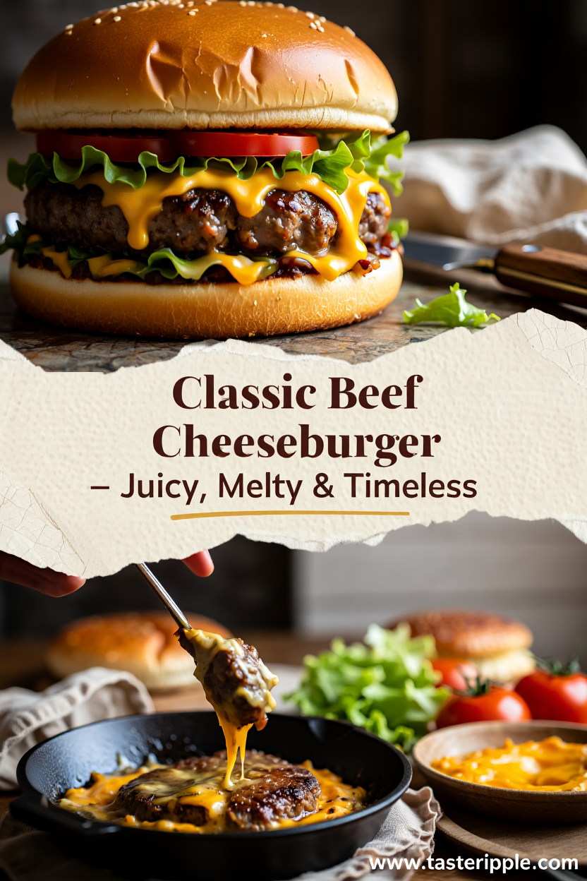Classic Beef Cheeseburger – Juicy, Melty & Timeless