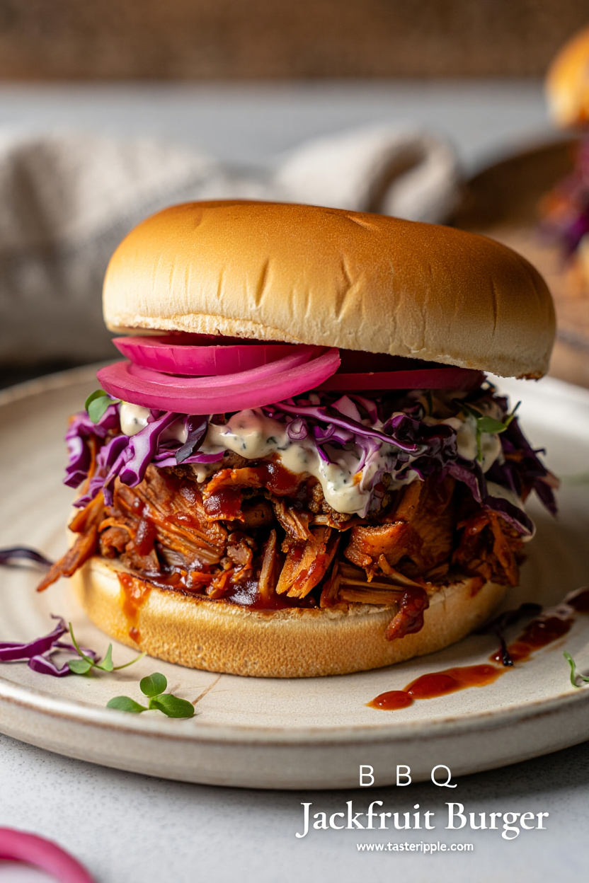 BBQ Jackfruit Burger – Smoky, Saucy & Vegan (1)