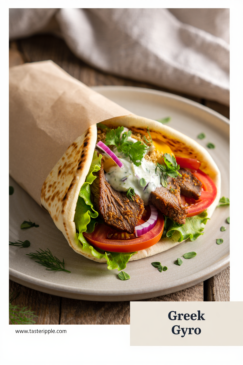 Classic Greek Gyro Wrap with Tzatziki