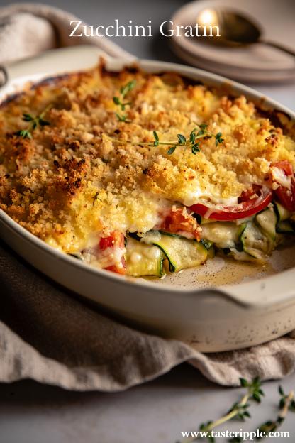 Easy Zucchini Tomato Gratin Bake