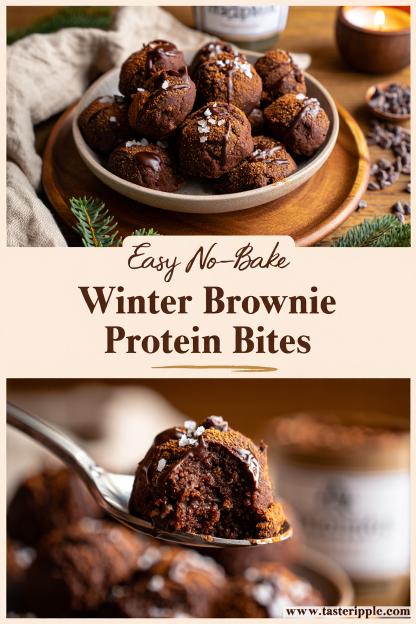 Easy No-Bake Winter Brownie Protein Bites