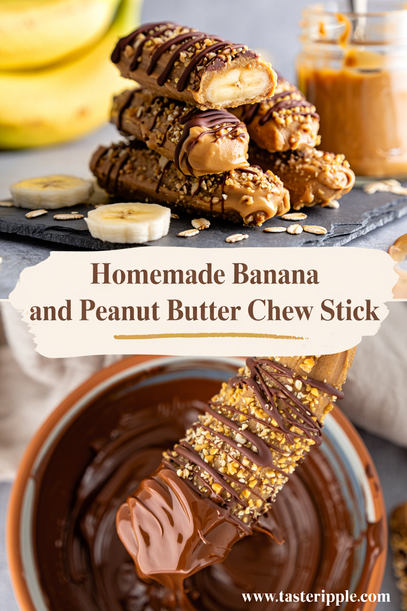 Homemade Banana and Peanut Butter Chew Stick