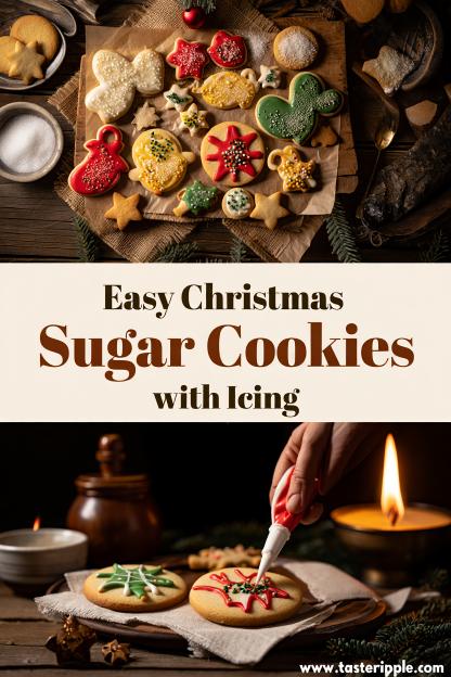 Easy Christmas Sugar Cookies with Icing