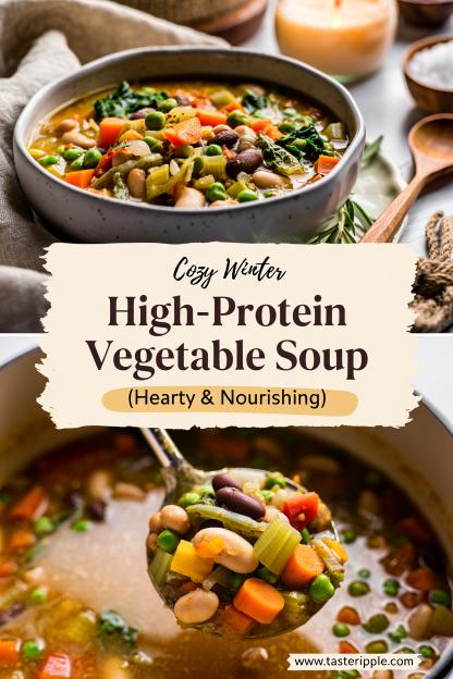 Cozy Winter High-Protein Vegetable Soup (Hearty & Nourishing)