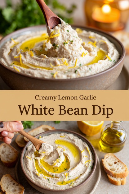 Creamy Lemon Garlic White Bean Dip