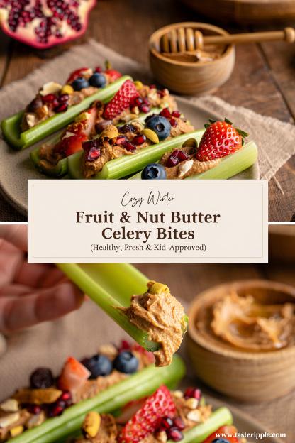 Cozy Winter Fruit & Nut Butter Celery Bites (Healthy, Fresh & Kid-Approved)