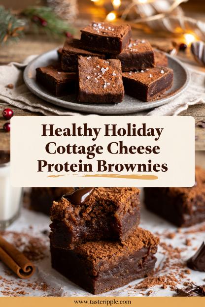 Healthy Holiday Cottage Cheese Protein Brownies